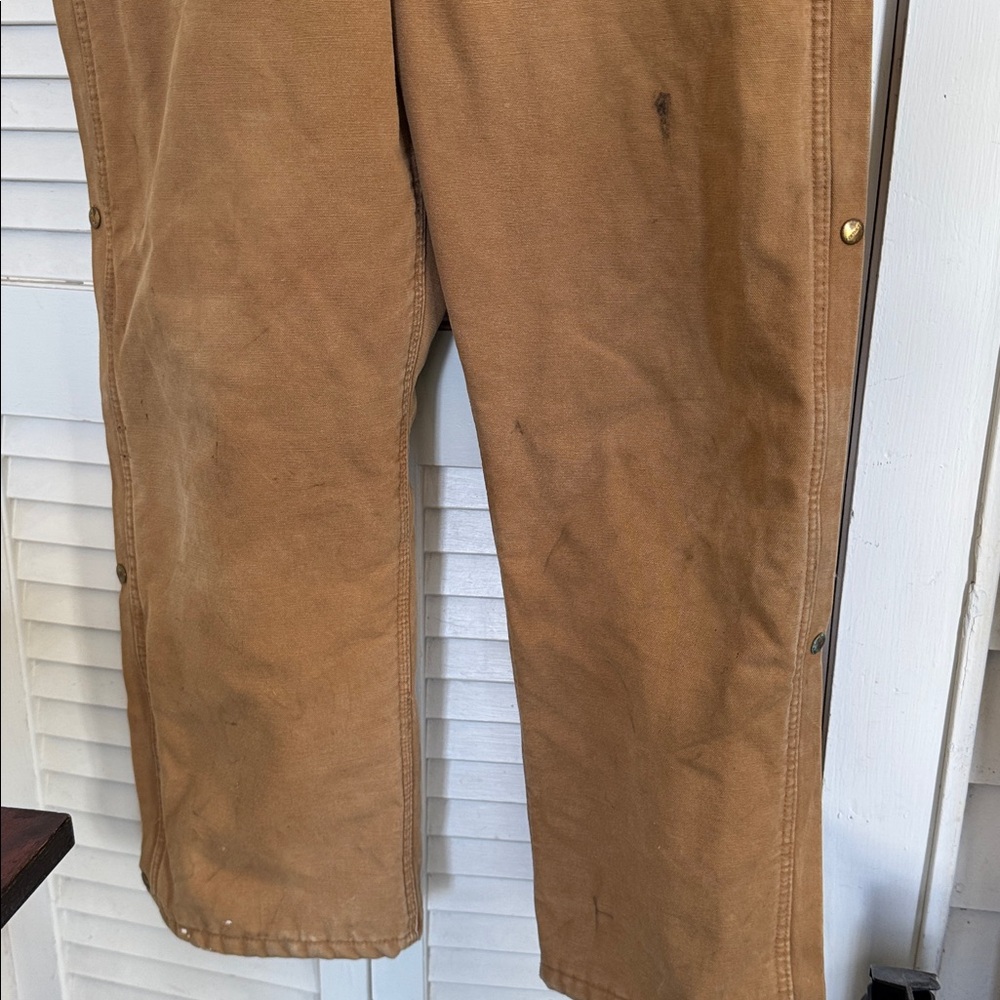 Vintage Carhartt Mens 42R Distressed Quilted Canvas Coveralls 996QZ USA Made - Picture 4 of 16
